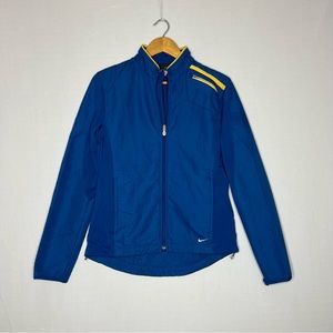 Nike Jacket Womens Blue Yellow Running Full Zip Sphere Pro Reflective Size M